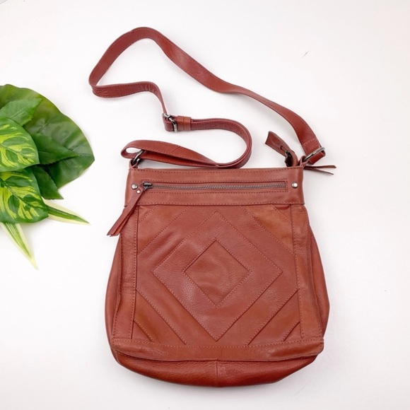 Lucky Brand Maka Brown Leather Crossbody Purse Walnut - Picture 3 of 10